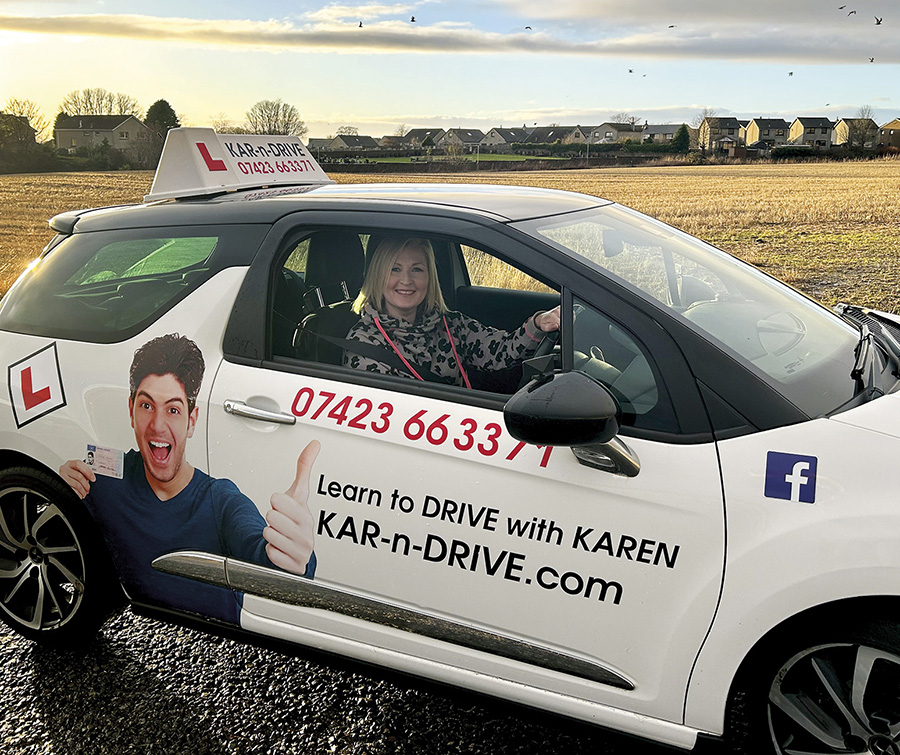 Karen in the driver's seat of the DS3