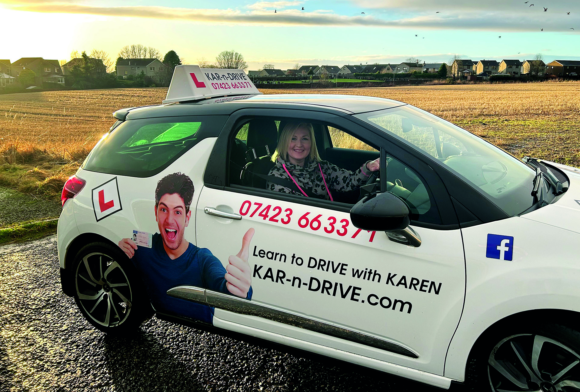 Karen in the driver's seat of the DS3